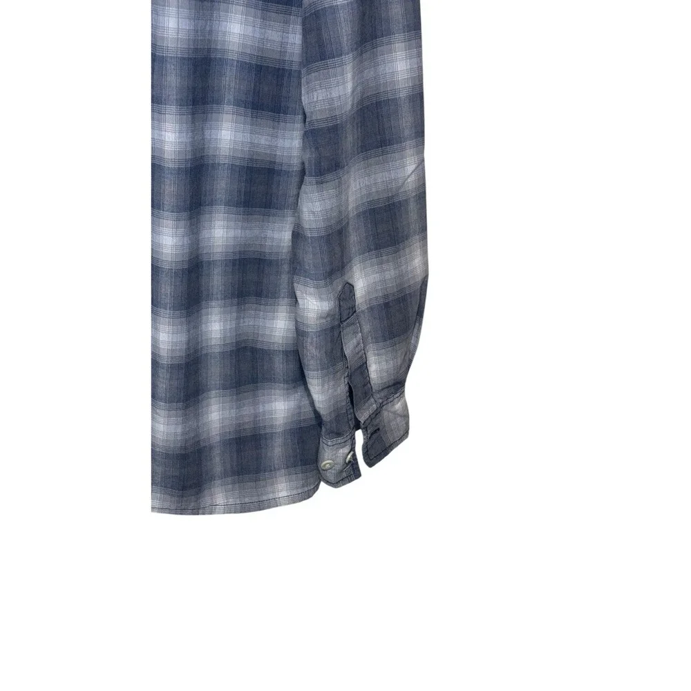 Levi's Men Shirt Vintage‎ 90's Western Plaid Button-Up Long Sleeve Blue Large